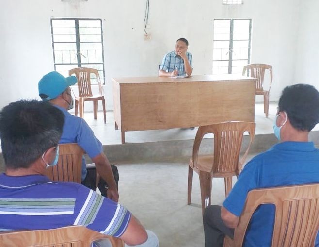 ADC, Bhandari, Tiameren Chang speaking at the emergency meeting of Bhandari Sub Division BTF for COVID-19 at ADC’s conference hall Bhandari on May 30. (DIPR Photo)